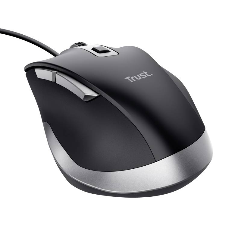Trust FYDA Ergonomische Maus Kabelgebunden Optisch Schwarz 6 Tasten 5000 dpi Ergonomisch