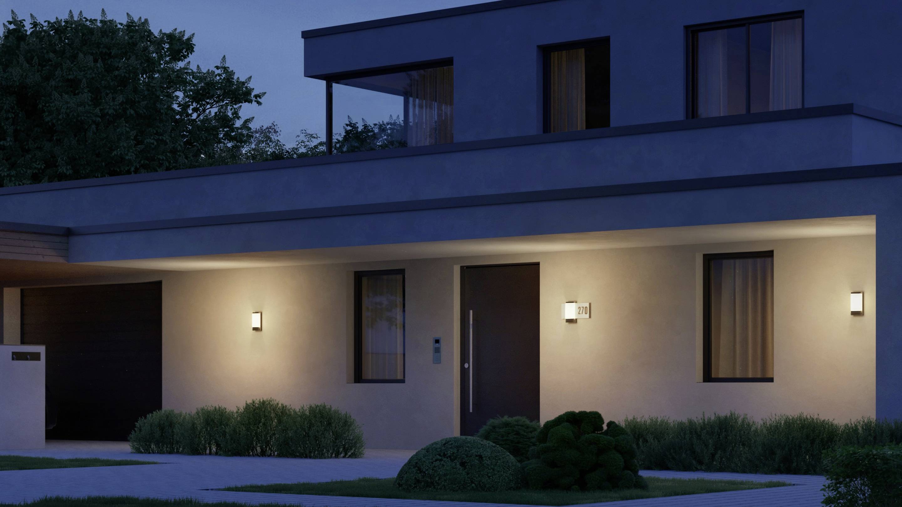 Steinel 067205 LED AUSSENLEUCHTE L 270 DIGI SC ANT LED-Außenwandleuchte mit Bewegungsmelder LED LED fest eingebaut 7.8 W Anthrazit