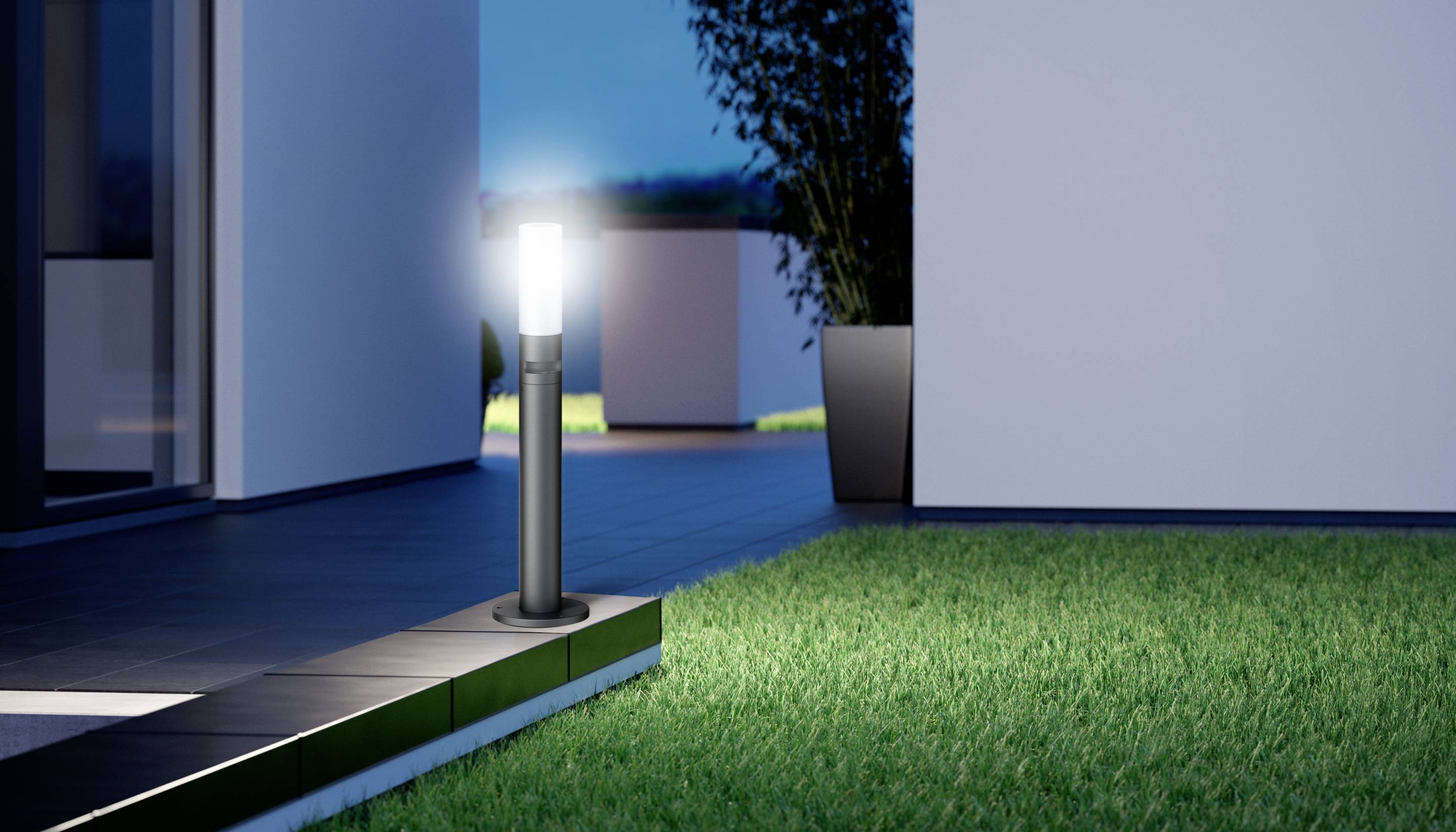 Steinel 069476 LED AUSSENLEUCHTE GL 65 S LED-Außenstandleuchte mit Bewegungsmelder LED LED fest eingebaut 8.7W Anthrazit