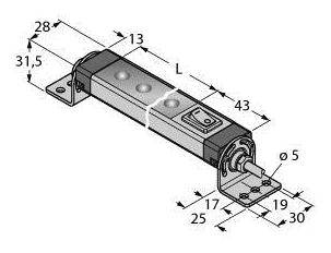 Technische Zeichnung eines Elektromotors mit genauen Maßangaben in Millimetern, zeigt die Position der Befestigungslöcher und Anschlüsse.