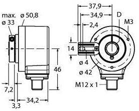 Turck Inkremental Drehgeber 1 St. REI-12H10T-4B5000-H1181 Optisch