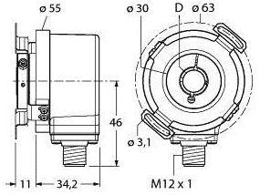 Turck Inkremental Drehgeber 1 St. REI-12H8E-4B1000-H1181 Optisch