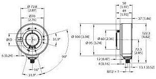 Turck Inkremental Drehgeber 1 St. REI-43H42S-4C2000-H1181 Optisch