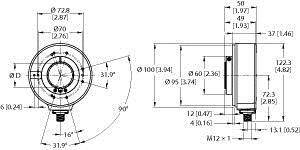 Turck Inkremental Drehgeber 1 St. REI-43H40S-2B2500-H1181 Optisch