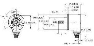 Turck Absolut Drehgeber 1 St. REM-103SA0C-3C13S12M-H1181 Optisch