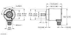 Turck Absolut Drehgeber 1 St. REM-99S10C-3C13S12M-H1181 Magnetisch