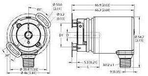 Turck Absolut Drehgeber 1 St. REM-100B10E-3C13S12M-H1181 Magnetisch