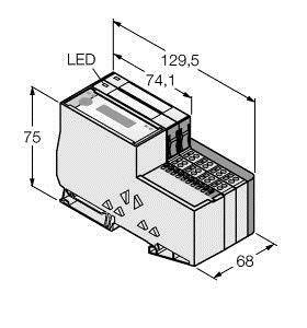 Turck TI-BL20-E-DPV1-4 1545123 Sensor/Aktorbox passiv 1St.