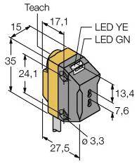 Turck 3078015 QS18EP6FPQPMA Lichtleitersensor 1 St. (L x B x H) 27.5 x 15 x 35mm
