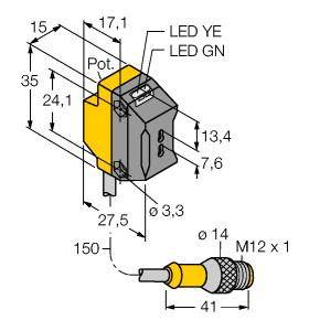 Turck 3069868 QS18VN6FPQ5 Lichtleitersensor 1 St. (Ø x H) 18mm x 34.5mm