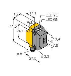 Turck 3066445 QS18VN6FPQ7 Lichtleitersensor 1 St. (L x B x H) 27.5 x 15 x 41.5mm