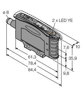 Turck 3064562 D10DNFPGQ Lichtleitersensor 1 St. (L x B x H) 84.4 x 10.5 x 35.9mm