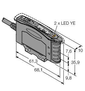 Turck 3062390 D10IPFP W/30 Lichtleitersensor 1 St. (L x B x H) 68.1 x 10.5 x 35.9mm