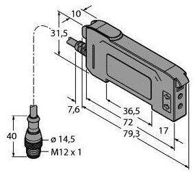 Turck 3019353 DF-G1-NS-Q5 Lichtleitersensor 1 St. (L x B x H) 79.3 x 10 x 33mm