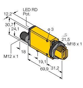 Turck 3050991 SM312FVGMHSQD Lichtleitersensor 1 St. (L x B x H) 71.3 x 12.3 x 30.7mm
