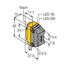 Turck 3075726 QS18EN6FPQ7 Lichtleitersensor 1 St. (L x B x H) 27.5 x 15 x 35mm
