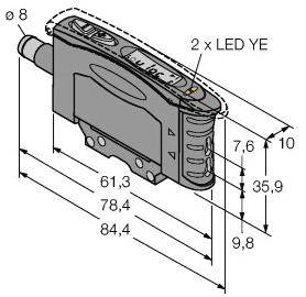Turck 3074221 D10DNFPBQ Lichtleitersensor 1 St. (L x B x H) 84.4 x 10.5 x 35.9mm