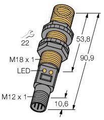 Turck 3072722 Ultraschall-Reflexionstaster S18UBAQPMA 1St.