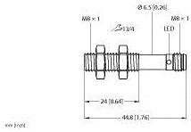 Turck Kapazitiver Sensor BCT2-M08-IOL-V1131 100027490 PNP, NPN (Ø x L) 8mm x 44.8mm