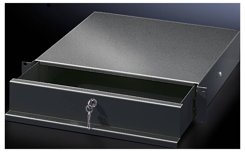 Rittal 5502325 19 Zoll Netzwerkschrank-Schublade 3 HE Schwarz