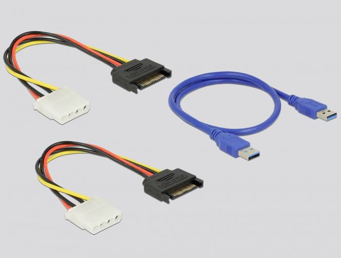 Delock PCIe Riser Kabel PCIe x16 Buchse, USB-A Buchse 0.60 m Blau 41427