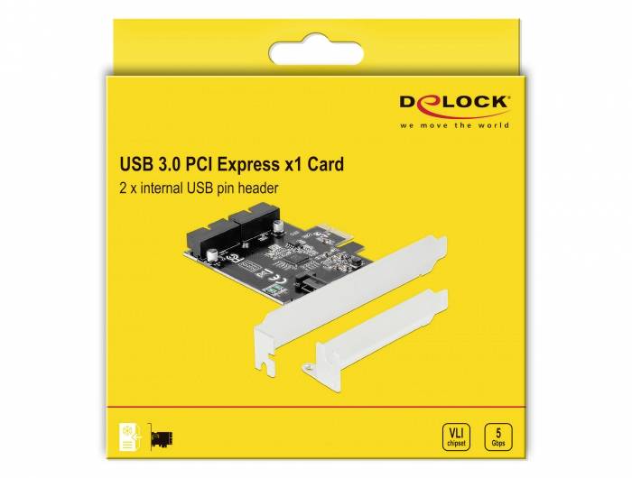 Delock USB 3.2 Gen 1 (USB 3.0) Adapter [1x PCIe - 2x USB 3.2 Gen 1 (USB 3.0)] 90387