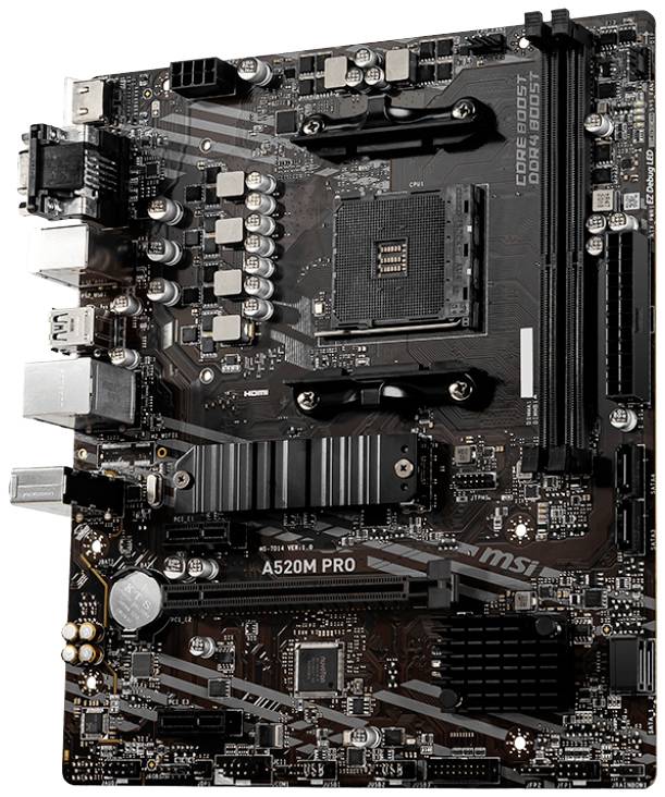 MSI A520M PRO Mainboard Sockel (PC) AMD® AM4 Formfaktor (Details) Micro-ATX Mainboard-Chipsatz AMD® A520