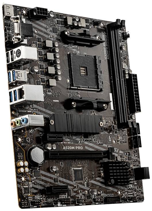 MSI A520M PRO Mainboard Sockel (PC) AMD® AM4 Formfaktor (Details) Micro-ATX Mainboard-Chipsatz AMD® A520