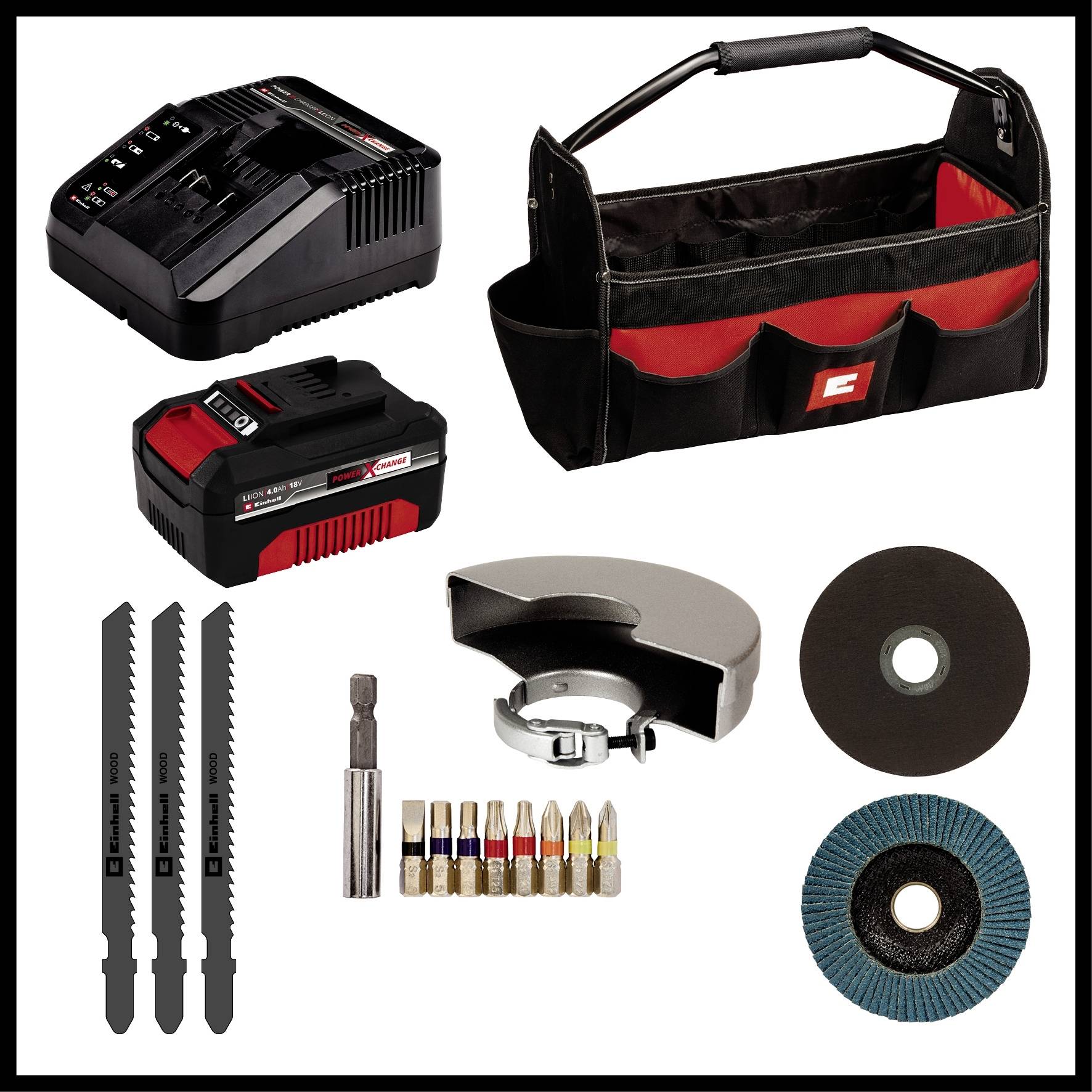 Einhell TE-TK 18/3 Li Kit JS+CD+AG Power X-Change 4257241 Werkzeugset in Tasche