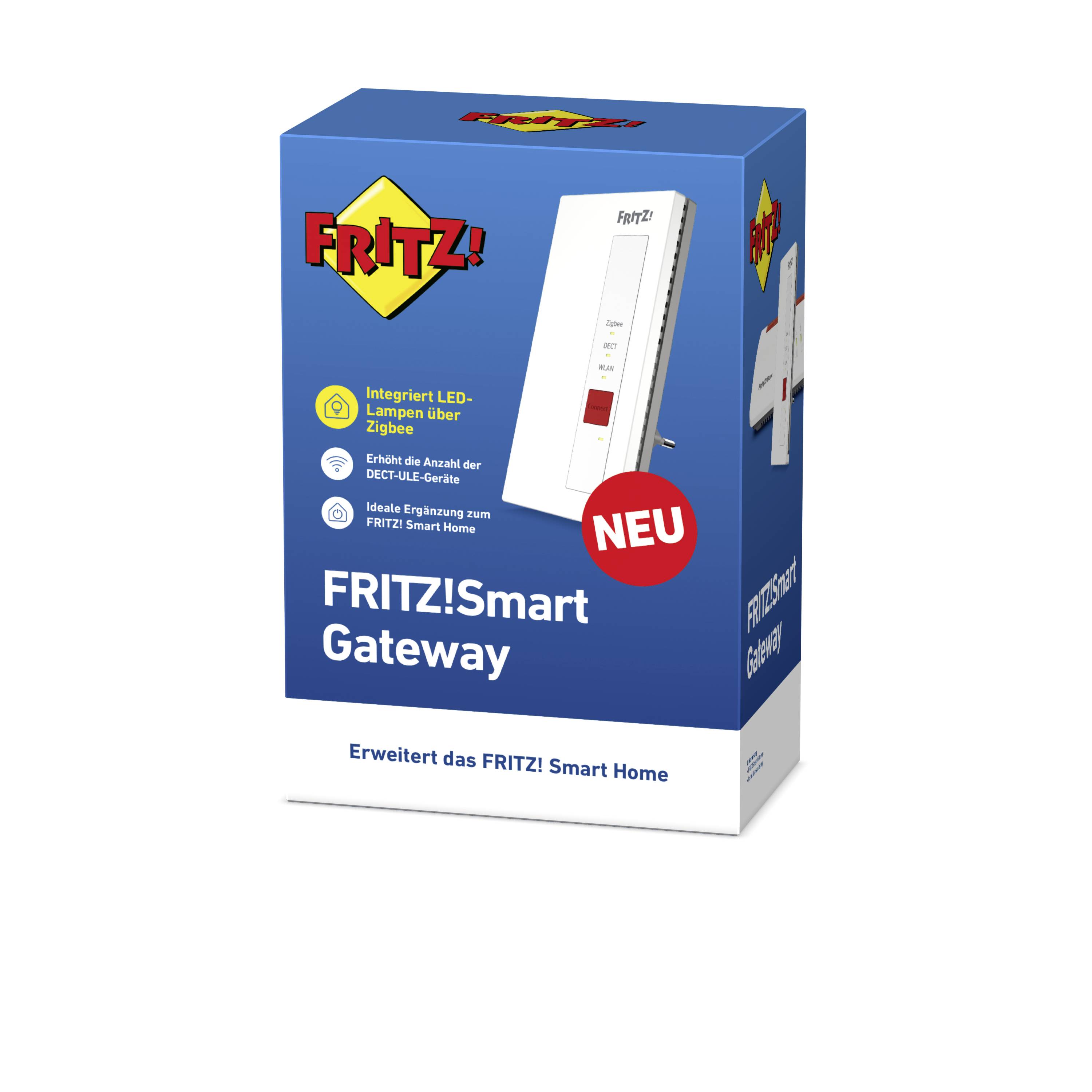Fritz! FRITZ!Smart Gateway 20003012 ZigBee, DECT ULE, Wi-Fi Smart-Home-Gateway 1 Stück Innenbereich, Steckdose, stationär