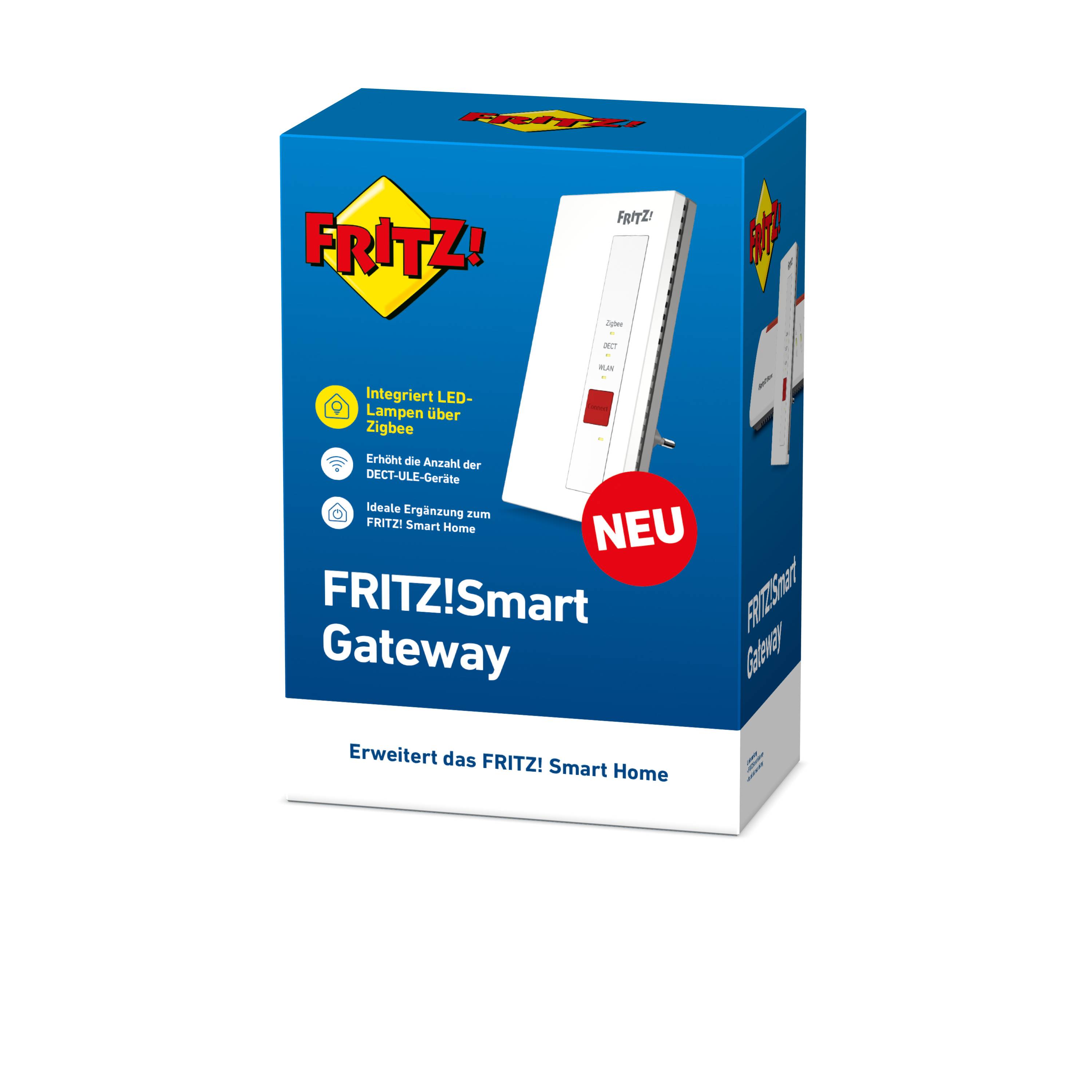 Fritz! FRITZ!Smart Gateway 20003012 ZigBee, DECT ULE, Wi-Fi Smart-Home-Gateway 1 Stück Innenbereich, Steckdose, stationär