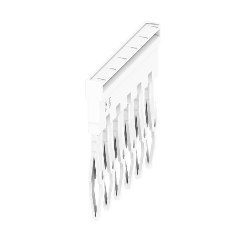 Steckverbinder mit sieben Kontaktpins, seitliche Ansicht. Verwendet in elektrischen Anwendungen zur Verbindung von Schaltungen.