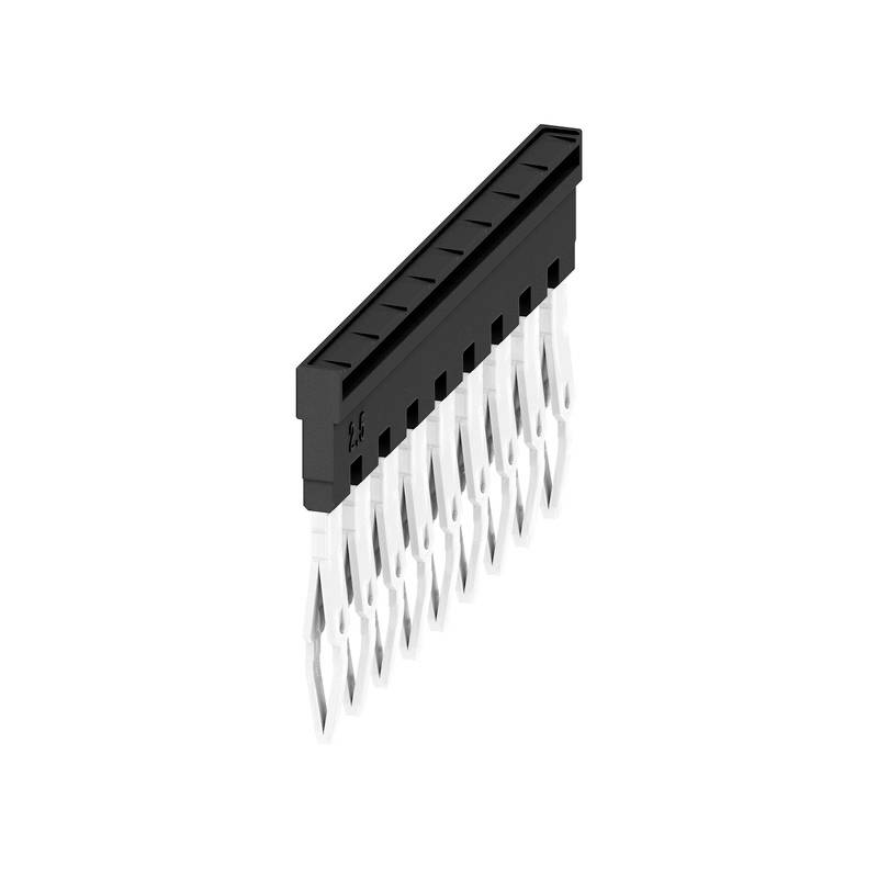 Steckverbinder mit schwarzem Kunststoffgehäuse und mehreren Metallstiften, geeignet für elektronische Geräte und Platinen.