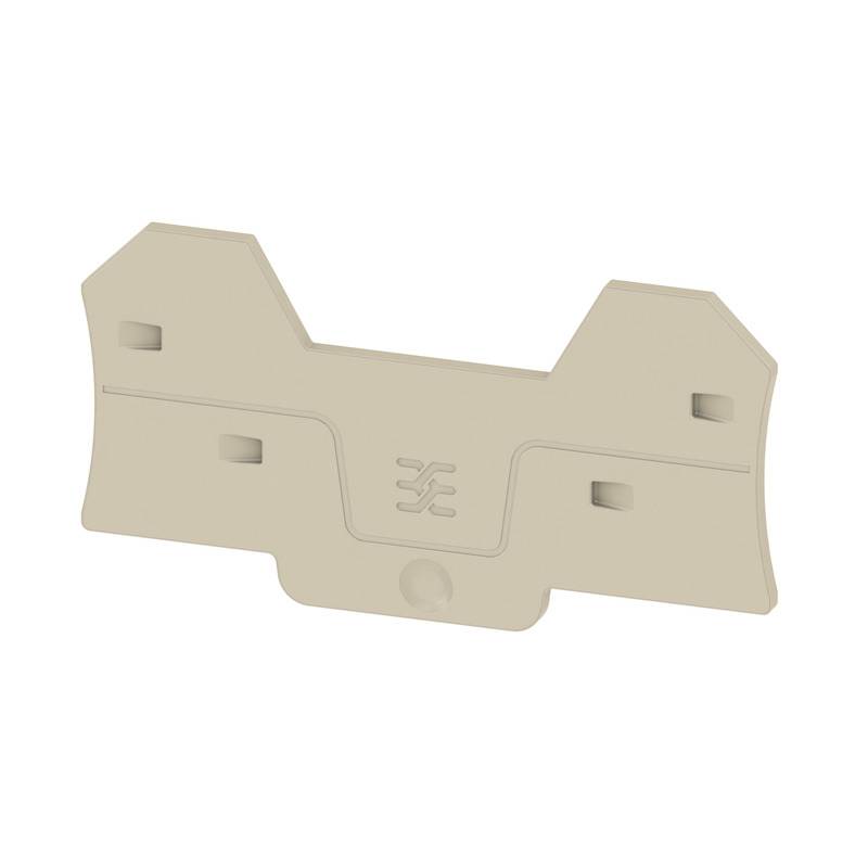 Beige Wandhalterung mit mehreren Schlitzen und einem runden Loch in der Mitte. Sie dient zur stabilen Befestigung von Gegenständen.