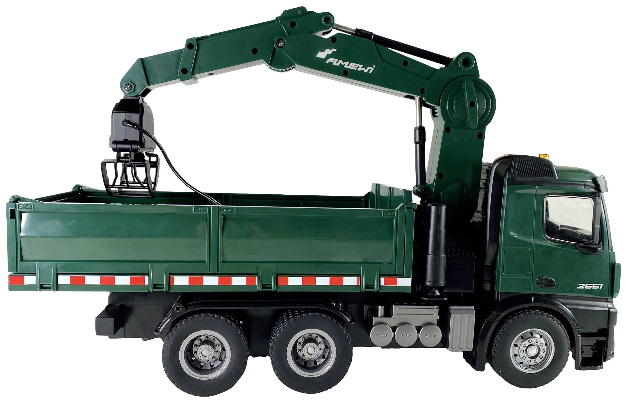 Amewi 22568 Arocs Kranwagen 1:14 Elektro RC Modell-LKW RtR inkl. Akku und Ladekabel, mit Geräuschefunktion, mit Lichteffekt