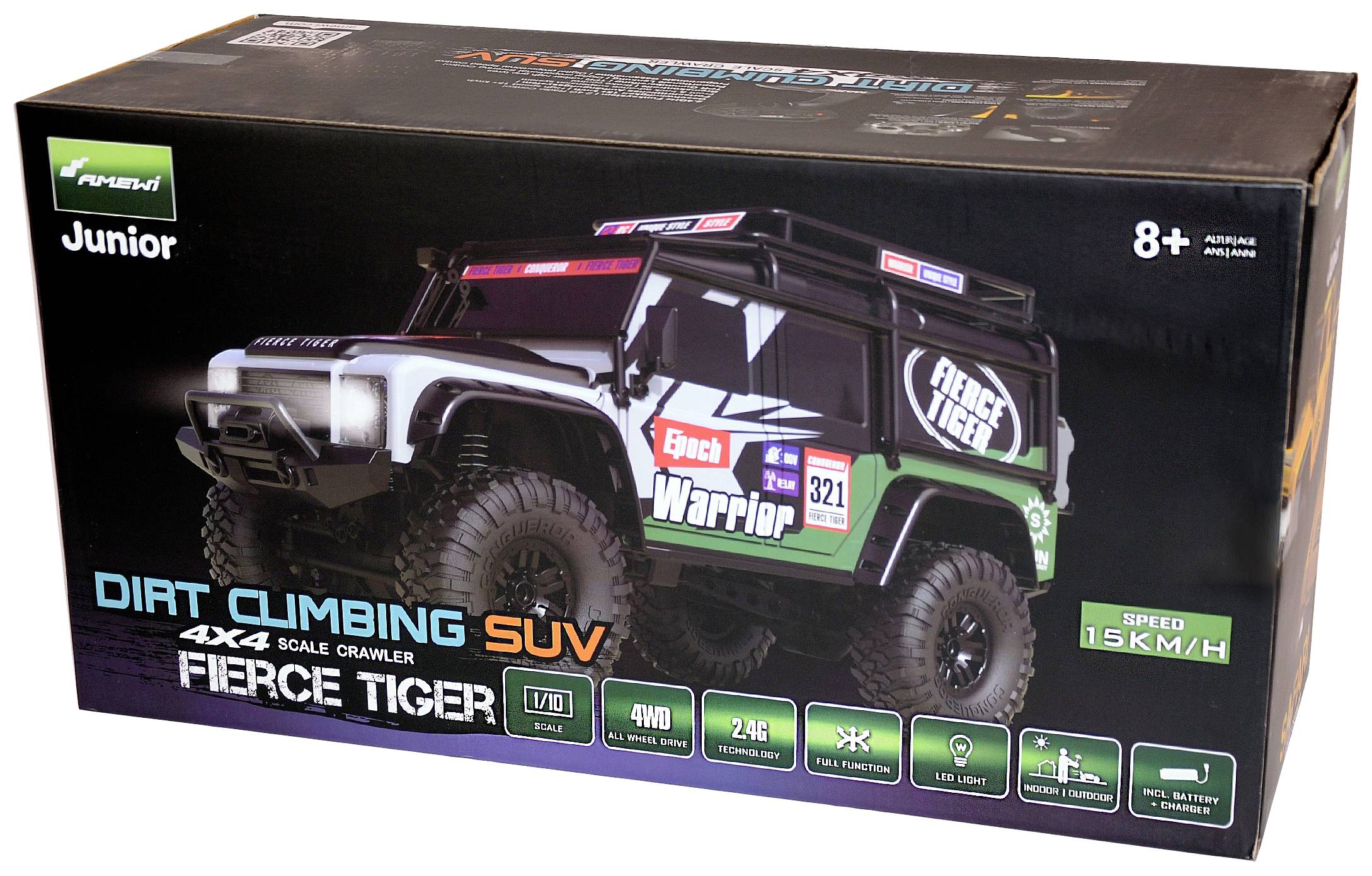 Amewi Dirt Climbing Fierce Tiger Brushed 1:10 RC Modellauto Elektro Crawler Allradantrieb (4WD) RtR 2,4GHz Inkl. Akku un