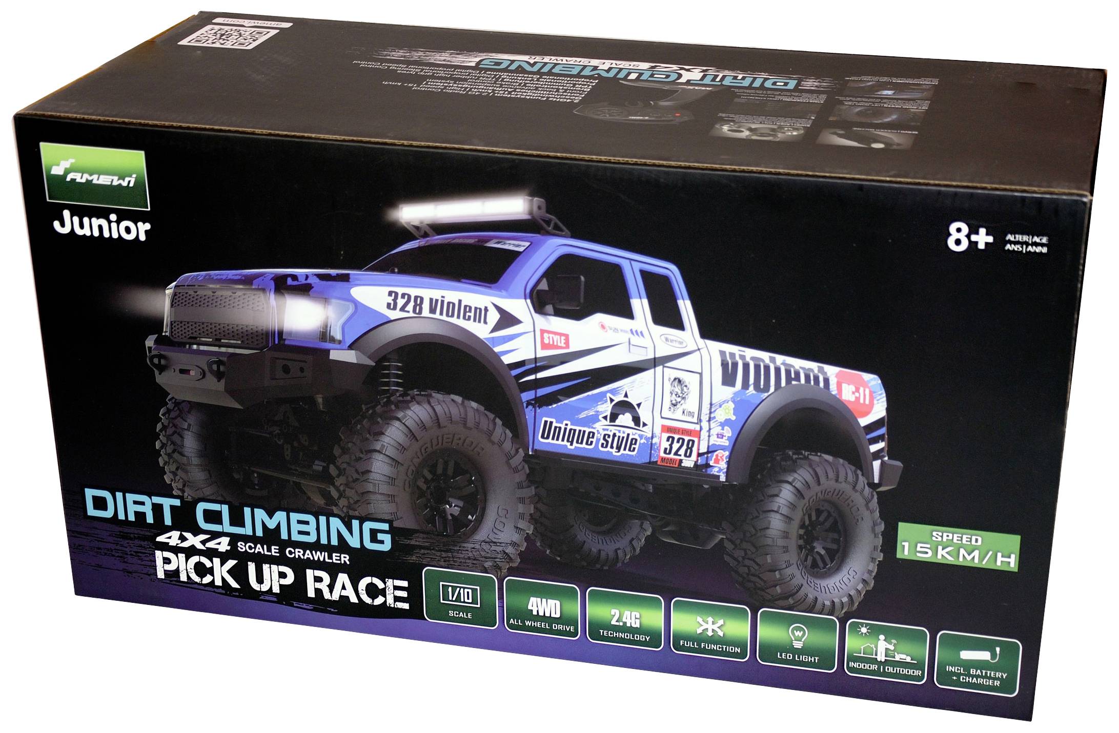 Amewi Dirt Climbing PickUp Race Brushed 1:10 RC Modellauto Elektro Crawler Allradantrieb (4WD) RtR 2,4GHz Inkl. Akku un