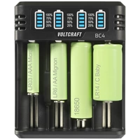 VOLTCRAFT BC4 Rundzellen-Ladegerät LiIon, NiMH Mignon (AA), Micro (AAA), Baby (C), Sub-C, 10440, 16 VOLTCRAFT BC4 Rundzellen-Ladegerät LiIon, NiMH Mignon (AA), Micro (AAA), Baby (C), Sub-C, 10440, 16