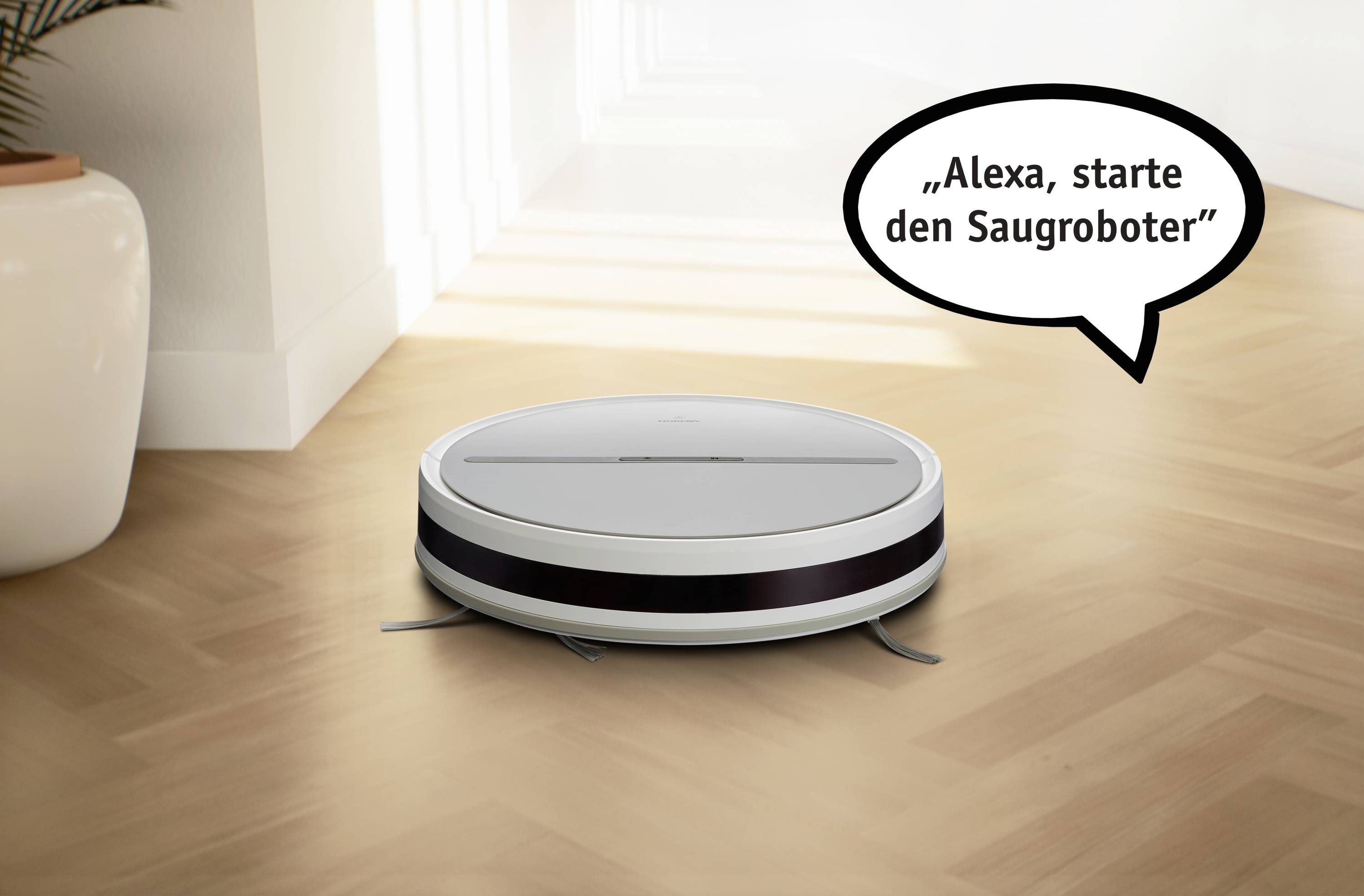 Medion MD 19719 Saugroboter Weiß App gesteuert