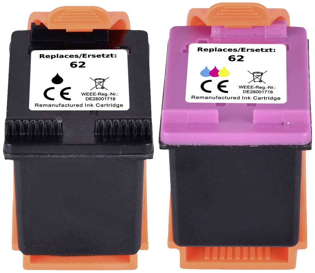 Renkforce Druckerpatrone ersetzt HP 62, N9J71AE, C2P04AE, C2P06AE Kompatibel Kombi-Pack Schwarz, Cyan, Magenta, Gelb RF-5705430