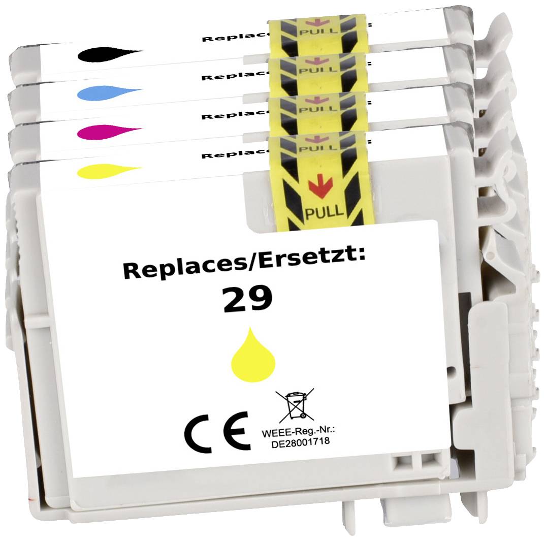 Renkforce Druckerpatrone ersetzt Epson 29, T2986, T2981, T2982, T2983, T2984 Kompatibel Kombi-Pack Schwarz, Cyan, Magenta, Gelb