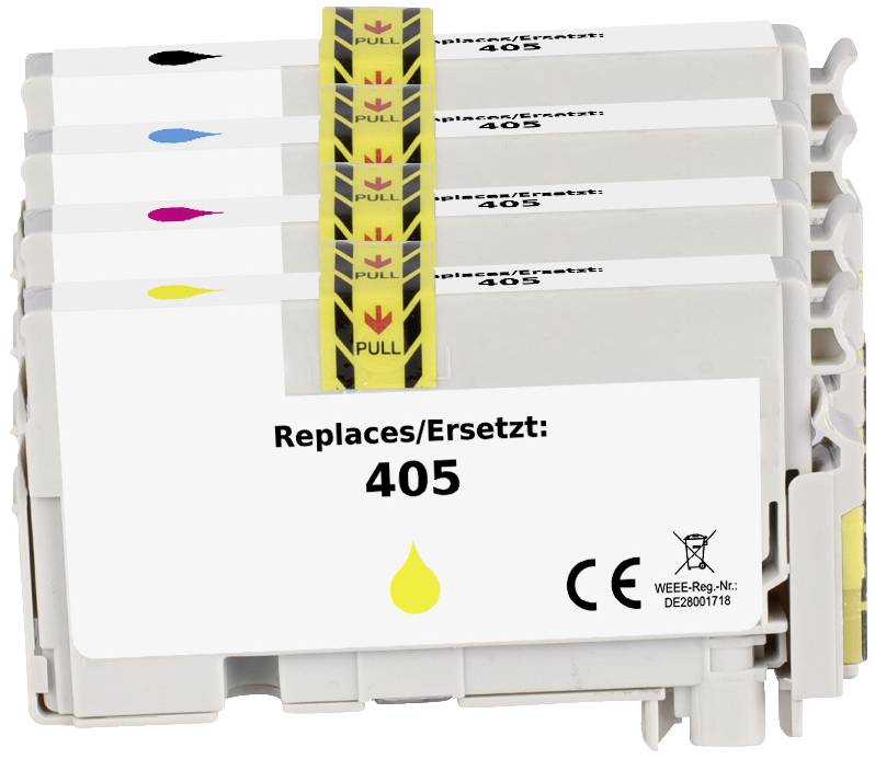 Renkforce Druckerpatrone ersetzt Epson 405, T05G6, T05G1, T05G2, T05G3, T05G4 Kompatibel Kombi-Pack Schwarz, Cyan, Magenta, Gelb