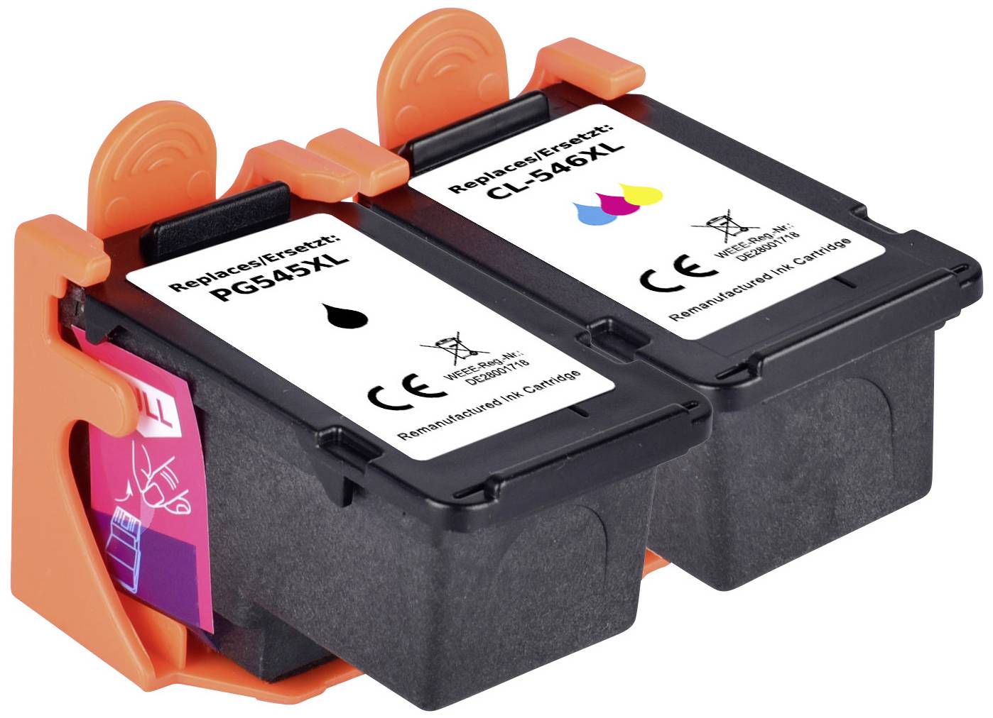 Renkforce Druckerpatrone ersetzt Canon PG-545 XL, CL-546 XL Kompatibel Kombi-Pack Schwarz, Cyan, Magenta, Gelb RF-5706064