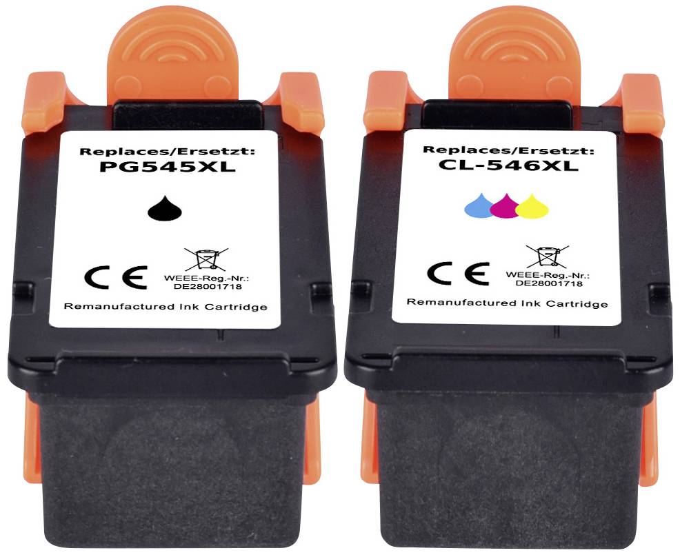 Renkforce Druckerpatrone ersetzt Canon PG-545 XL, CL-546 XL Kompatibel Kombi-Pack Schwarz, Cyan, Magenta, Gelb RF-5706064