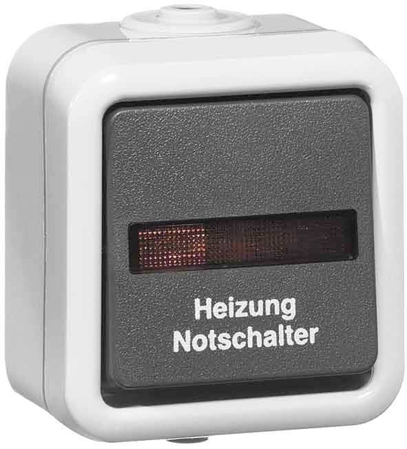 PEHA by Honeywell Komplett Heizungs-Notschalter Grau 302211 1St.