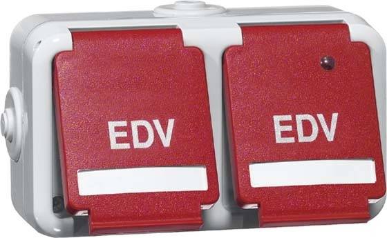 PEHA by Honeywell 1fach Komplett Schutzkontakt-Steckdose mit Klappdeckel Rot 814311 1St.