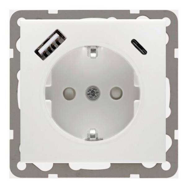 Peha Steckdose mit USB D 6511.02 SI USB CA