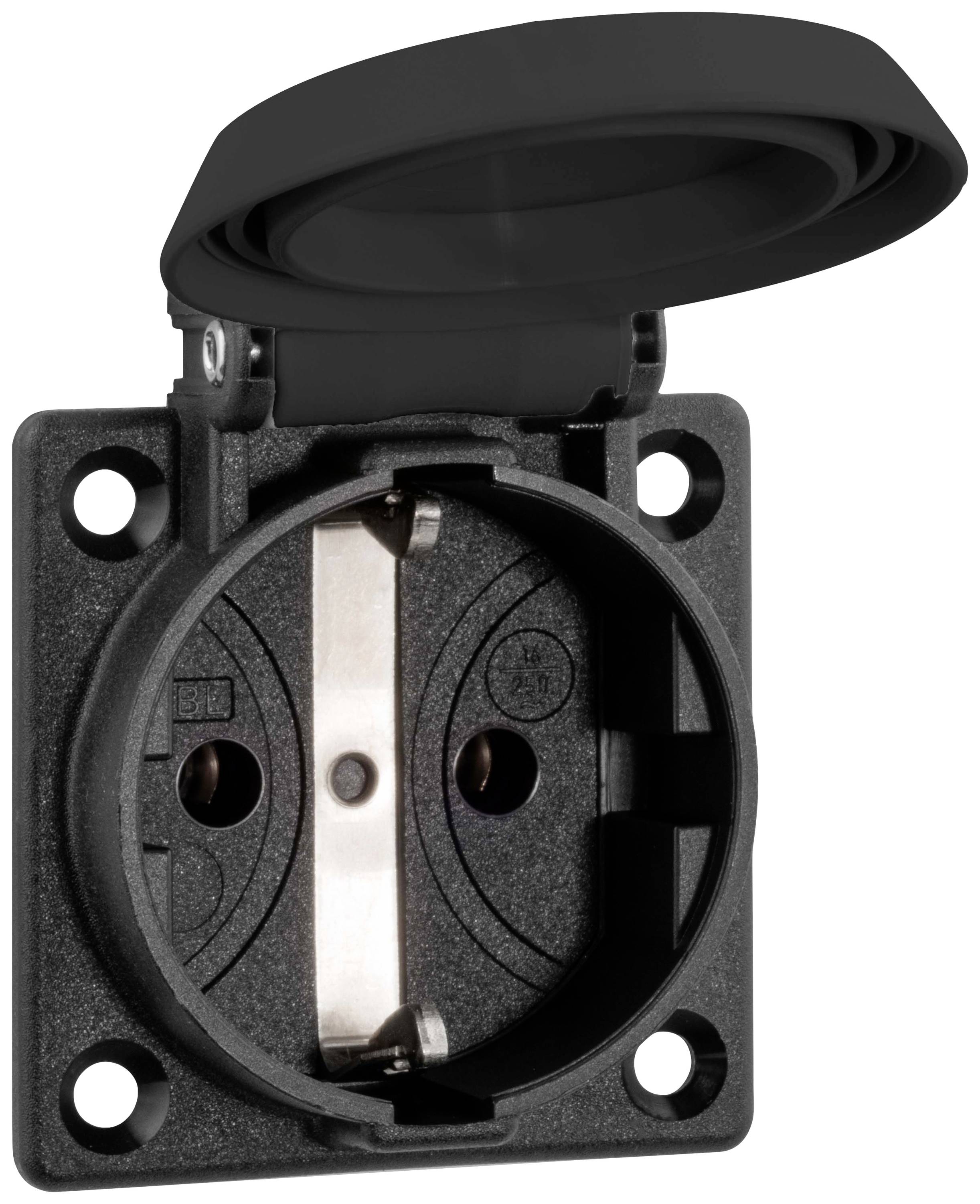 ABL Sursum Einbau-Steckdose IP54 Schwarz