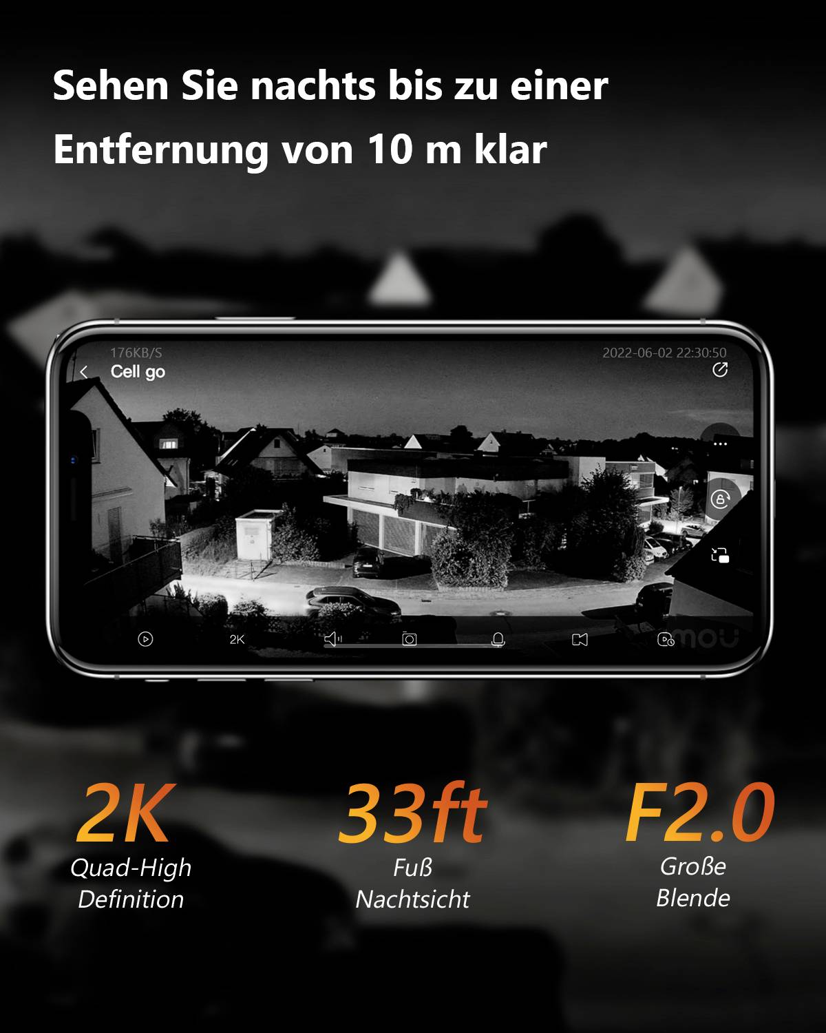 IMOU Cell Go IPC-B32P-V2-imou WLAN IP Überwachungskamera 2304 x 1296 Pixel