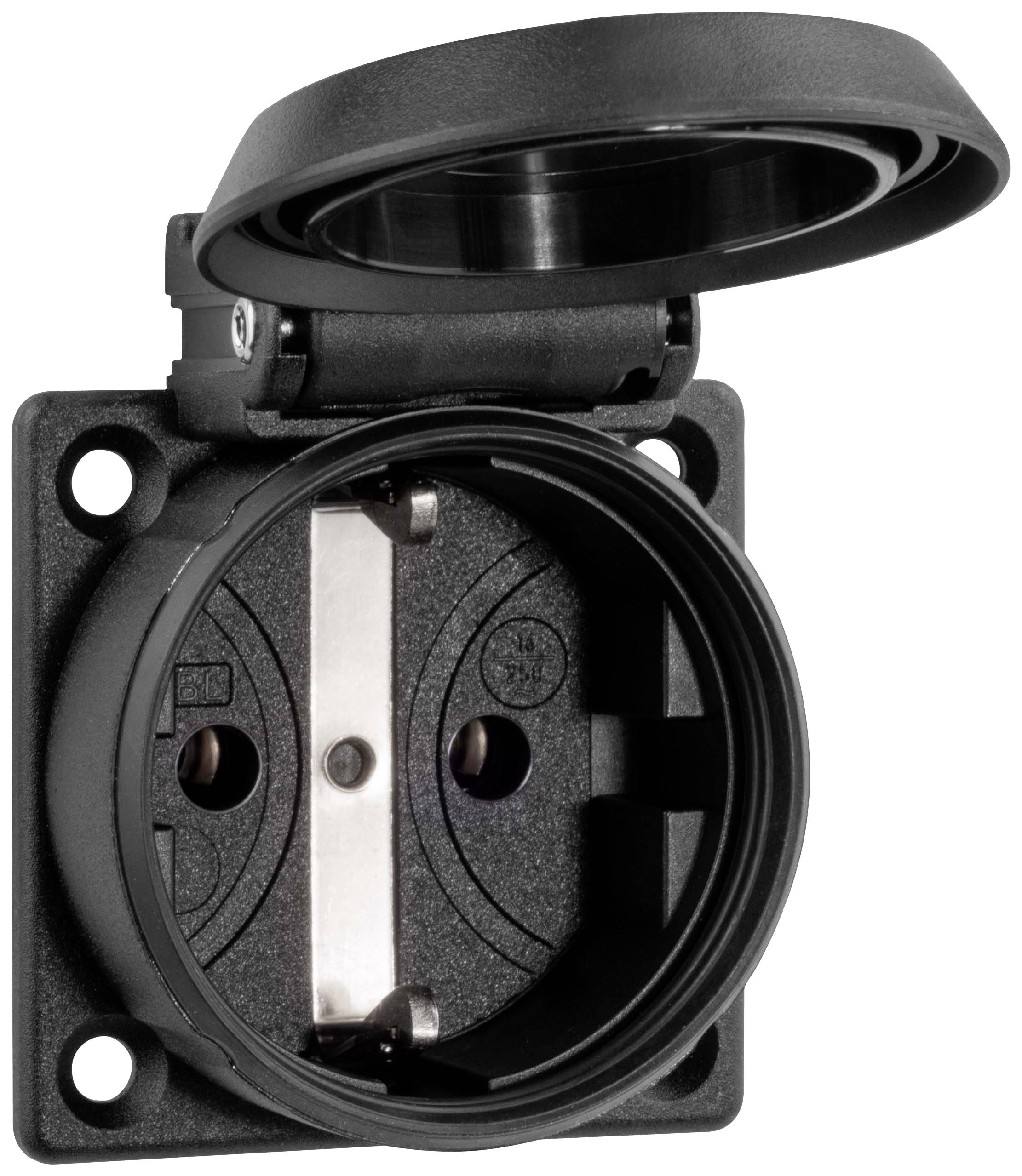 ABL Sursum Einbau-Steckdose IP54 Schwarz